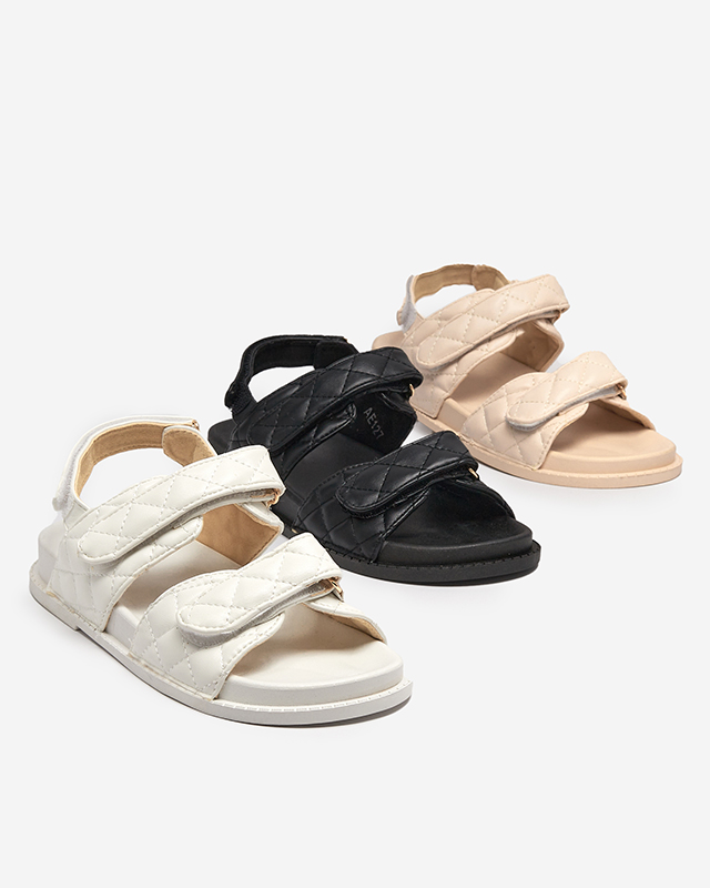 Sandale de damă bej cu Velcro Korine - Încălțăminte