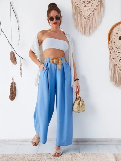 Pantaloni largi din viscoză pentru femei Royalfashion