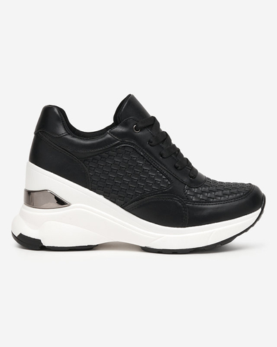 OUTLET Pantofi sport de dama negri pantofi sport pe toc interior Renel - Incaltaminte