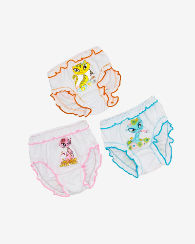 Royalfashion Set de chiloți pentru fete tip cu imprimeu colorat de pisică