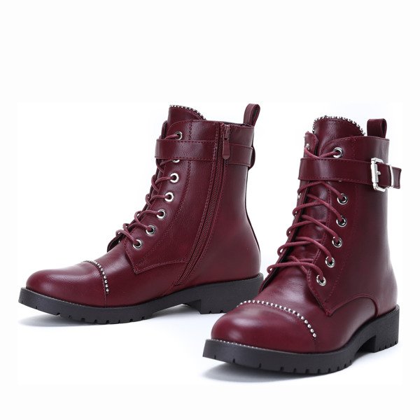 Bordowe workery Spencer - Obuwie