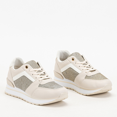 OUTLET Tenisi sport dama bej cu sclipici Berilan - Incaltaminte