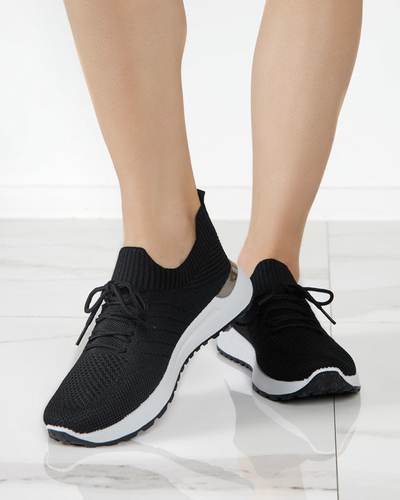 Pantofi sport de damă Erina din țesătură neagră - încălțăminte