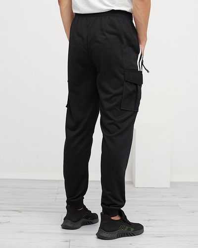 Pantaloni de trening negri pentru bărbați - Îmbrăcăminte