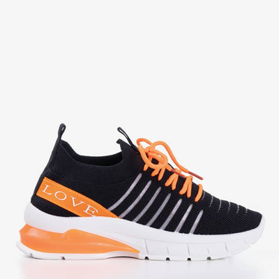 Czarne buty sportowe z neonowymi wstawkami Loveli - Obuwie