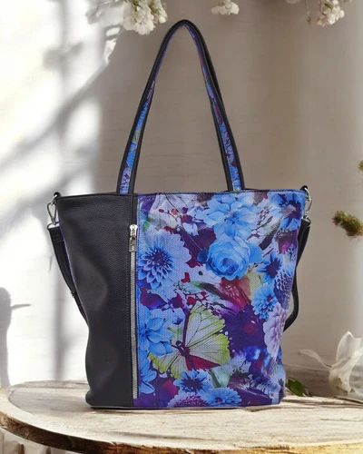 Royalfashion Geantă mare din eco-piele cu flori