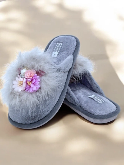 Papuci din blană pentru femei Royalfashion Ederra
