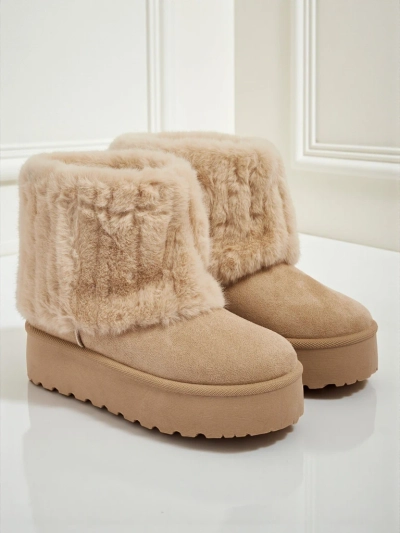 Ghete tip snowboots de damă cu blană artificială Irelle