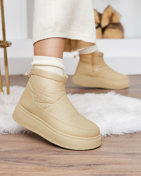 Royalfashion Cizme de zăpadă slip-on pentru femei, bej Armeda