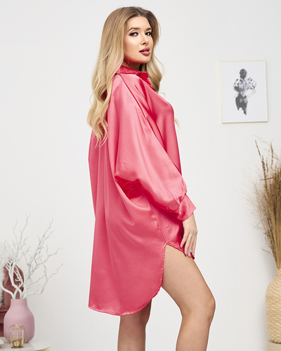 Tunică tip cămașă de damă de culoare corai- Îmbrăcăminte