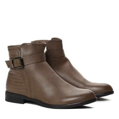 Botki z klamrą-kolor khaki Tagenta - Obuwie