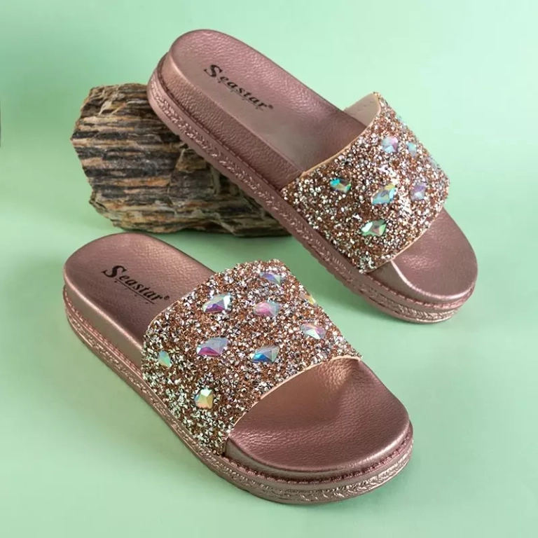 OUTLET Sandale dama cu platforma auriu roz Sailor - Incaltaminte