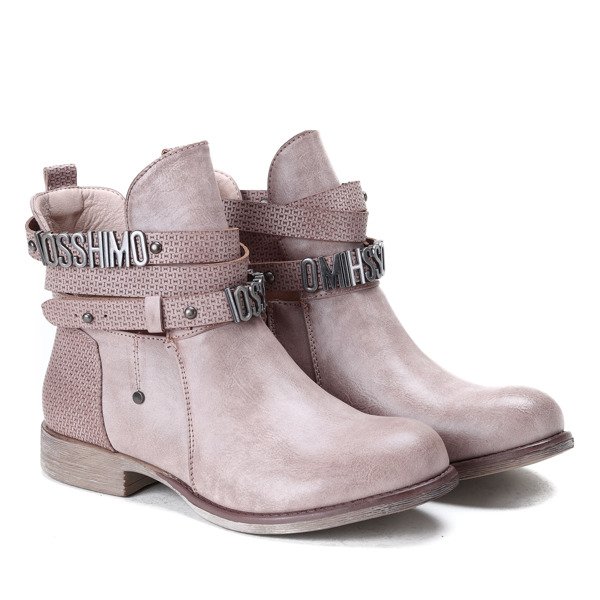 Różowe botki z wycięciami Arizona - obuwie