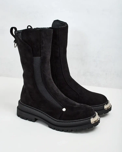 Royalfashion Cizme de damă din piele de căprioară ecologică Homni