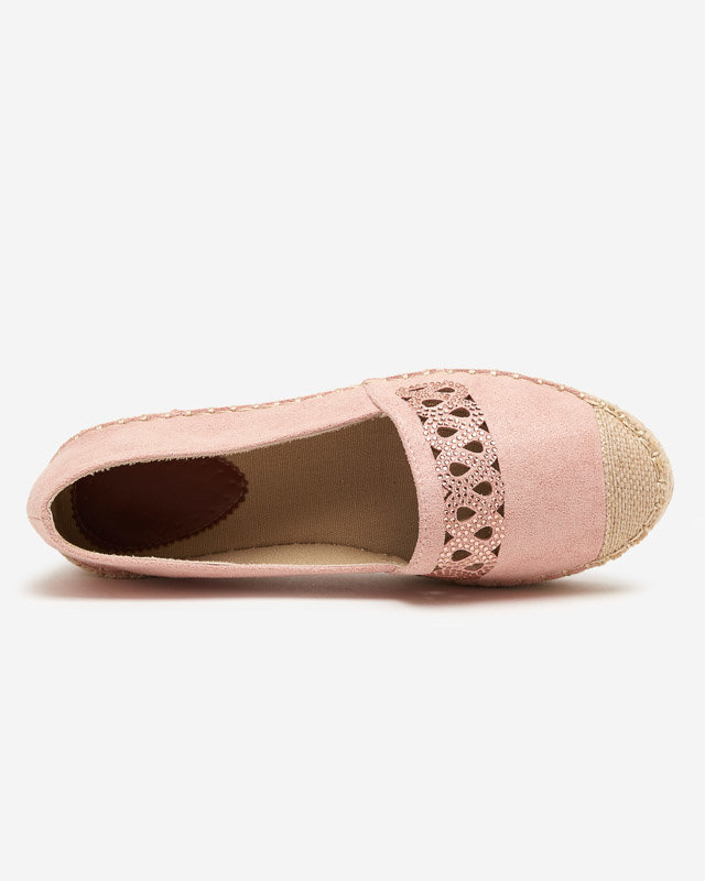 OUTLET Espadrile slip on dama roz cu zirconiu Wexy - Pantofi