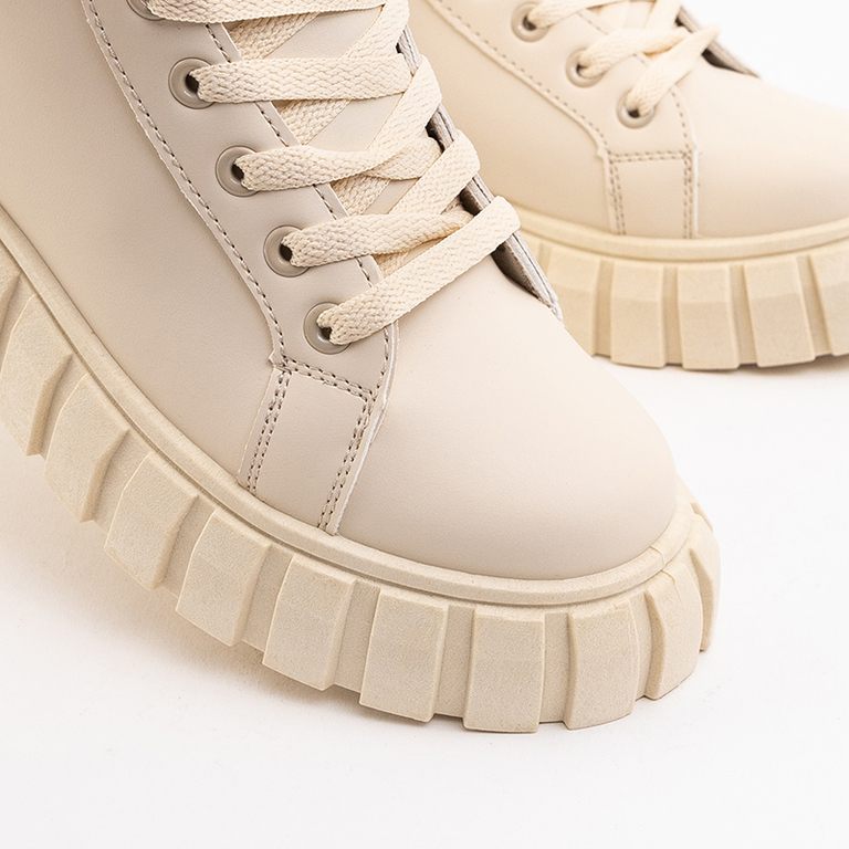 Cizme dama bej cu buzunar Namiko - încălțăminte