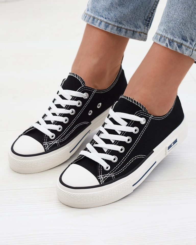 Adidași cu șiret pentru femei negri Cerity - Încălțăminte