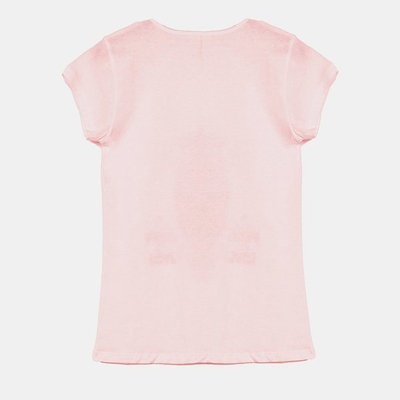 Różowa koszulka z krótkim rękawem - Bluzki