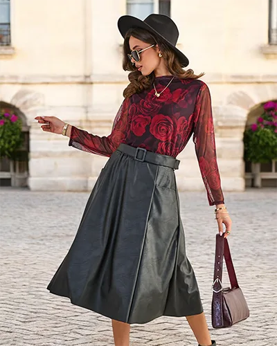 Fusta midi pentru femei de la Royalfashion MĂRIME PLUS