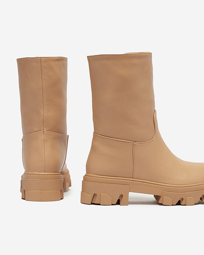 Botine de damă cu izolație Mekira camel - Încălțăminte