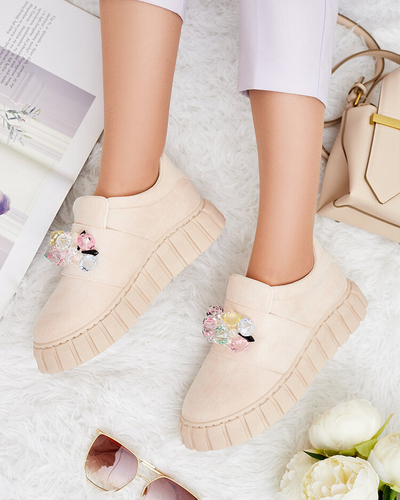 Royalfashion Pantofi sport cu pietre colorate Resinello