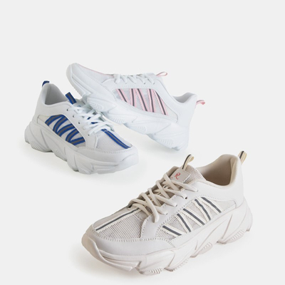 Adidași sport de culoare albă și albastră pentru femei Justar - Încălțăminte