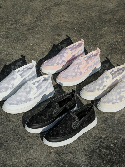 Royalfashion Mocasini cu plasă pentru femei cu flori Emzos
