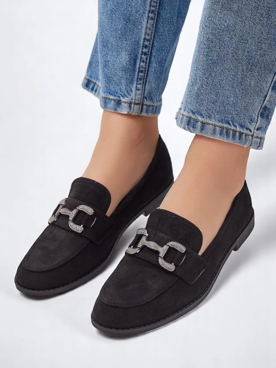 Royalfashion Loafere elegante pentru femei cu o decorare din zirconii Zante