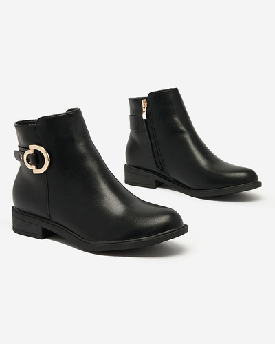 Royalfashion Cizme negre pentru femei a'la sztyblety cu ornamente Ederte