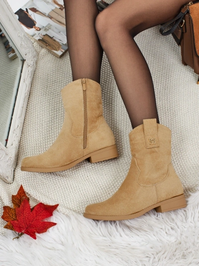 Botine de damă din piele ecologică de căprioară Kelmoria