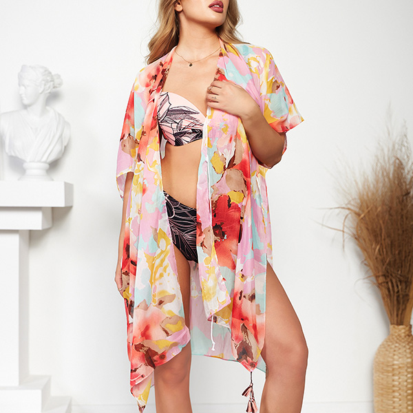 Pareo de damă cu model roz - Îmbrăcăminte