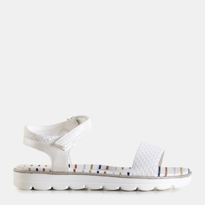 OUTLET Sandale plate Lusita copii albe - Incaltaminte