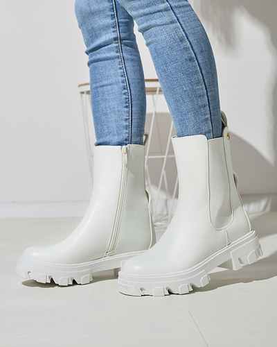Cizme înalte de damă în alb Vyvieva- Footwear