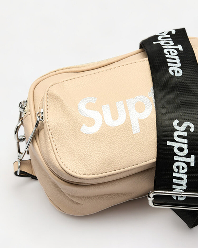 Royalfashion Geantă mică de damă de culoare maro deschis cu inscripție