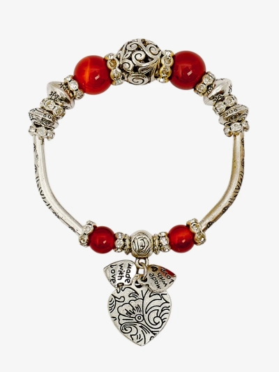 Brățară de damă cu inimioare Heart Glitz