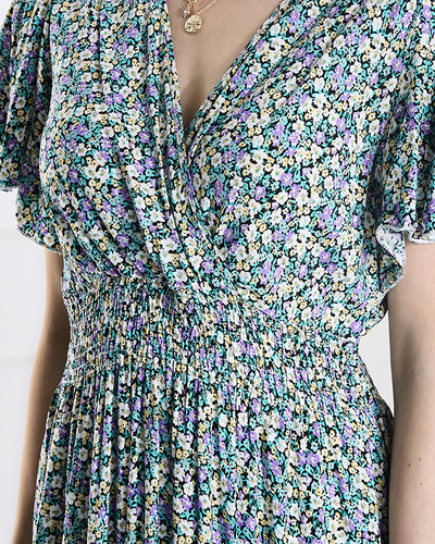 Rochie midi cu motive florale pentru femei, în mov- Îmbrăcăminte