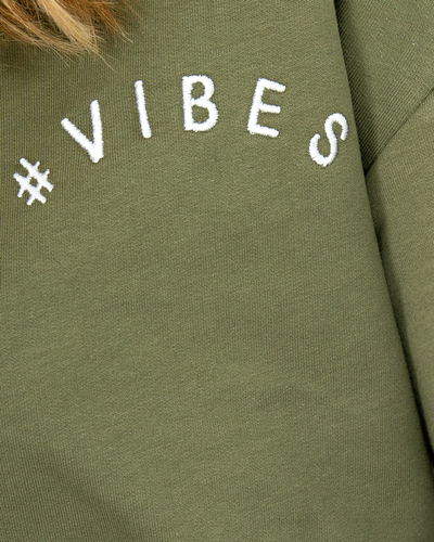 Set de trening sport de damă verde închis cu un hanorac crop top - Îmbrăcăminte