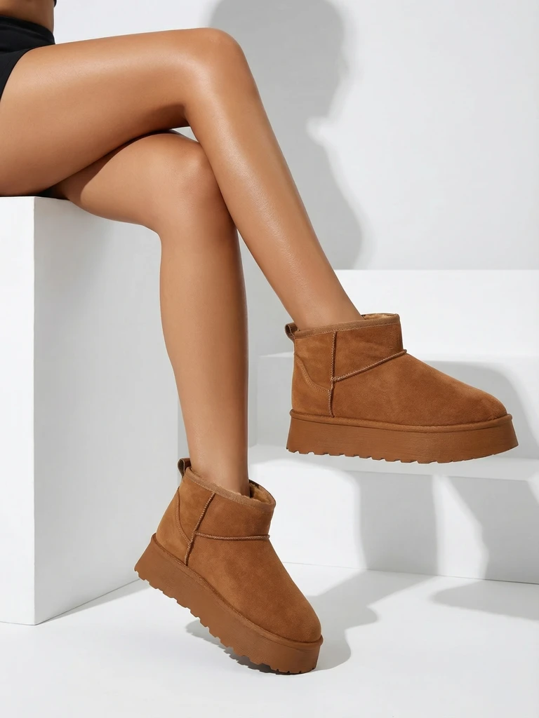 Royalfashion Încălțăminte scurtă asemănătoare cu cizmele de zăpadă pentru femei Fortesse