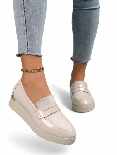 Royalfashion Mocasi din patent pentru femei Afidale