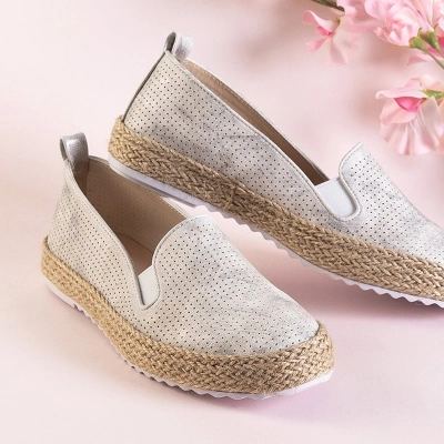 OUTLET Espadrile dama argintii Bela - Pantofi