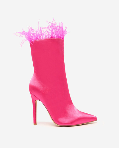 Royalfashion Fuchsia cizme cu pene de damă Wenelika