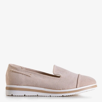OUTLET Mocasini de femei bej pe pană mică Dardariel - Încălțăminte
