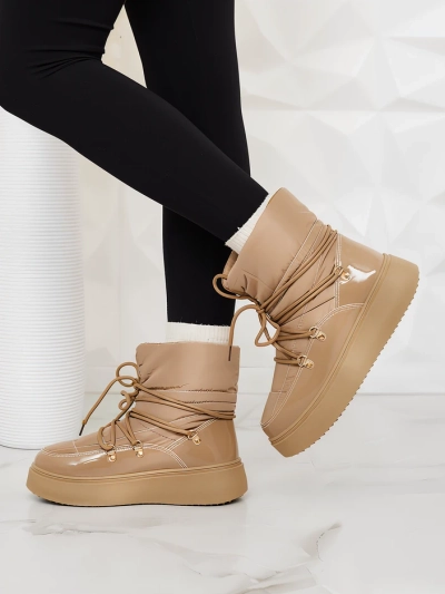 Royalfashion Cizme de zăpadă slip-on pentru femei de culoare maro Dabenda