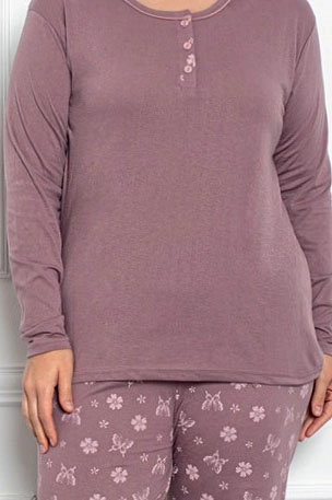 Royalfashion Pijamale din bumbac pentru femei, 2 piese, cu model fluture, MARIME MARE