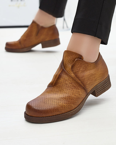 Cizme jumătăți din piele ecologică de damă Camel Ilioppa- Footwear