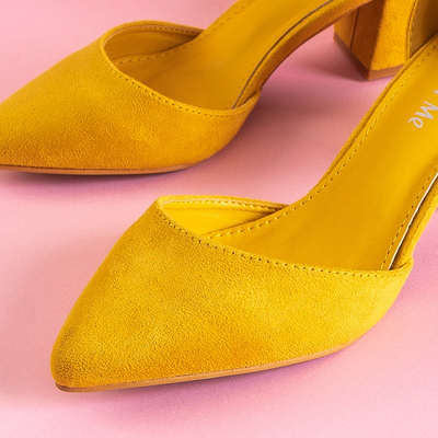 Sandale galbene pentru femei pe stâlp Juti - Încălțăminte