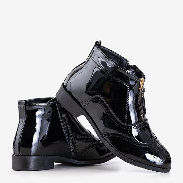 Încălțăminte lăcuită neagră Sarande - încălțăminte