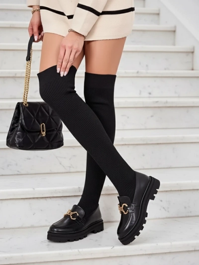 Royalfashion Cizme peste genunchi glisante pentru femei Rufies