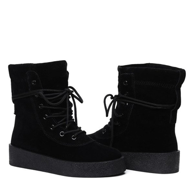 Czarne śniegowce na platformie Raylee- Obuwie