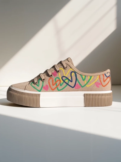 Adidași Royalfashion pentru femei cu imprimeu în formă de inimă Sercess